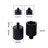 2-Pack Microphone Screw Adapters F10 5 / 8-27 Female To 3 / 8 Male - Top-Down View