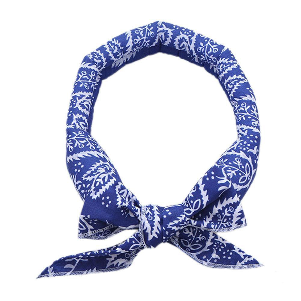 3 Piece Cooling Bandana Neck Wraps For Summer Blue Leaves