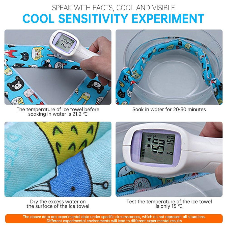 3 Piece Cooling Bandana Neck Wraps For Summer Blue Leaves