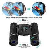 Foldable Hunting Binoculars for Outdoor Adventures - 200 X 25 With Phone Clip - 45-Degree Angle
