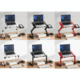 Portable Folding Laptop Desk with Height Adjustment and Storage - Top-Down View