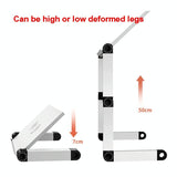 Portable Folding Laptop Desk with Height Adjustment and Storage - Rear View