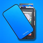 Rfid Blocking Metal Card Holder Automatic Shift Anti Theft Waterproof Blue