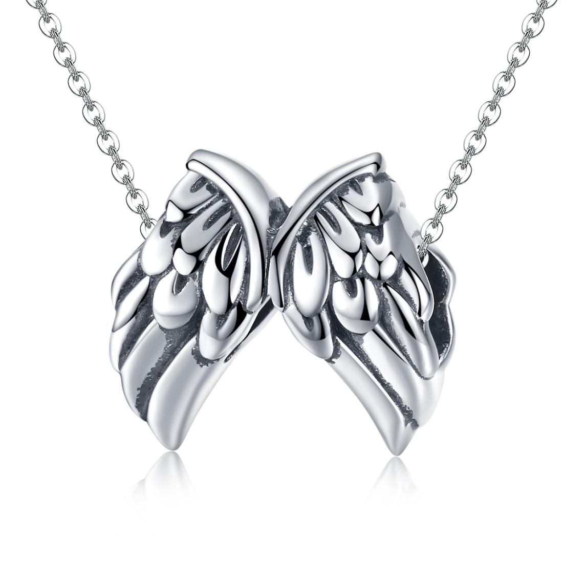 925 Sterling Silver Angel Wing Beads For Diy Bracelet Bead+Chain Style - Bead + Chain