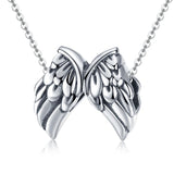 925 Sterling Silver Angel Wing Beads For Diy Bracelet Bead+Chain Style - Bead + Chain - Front View