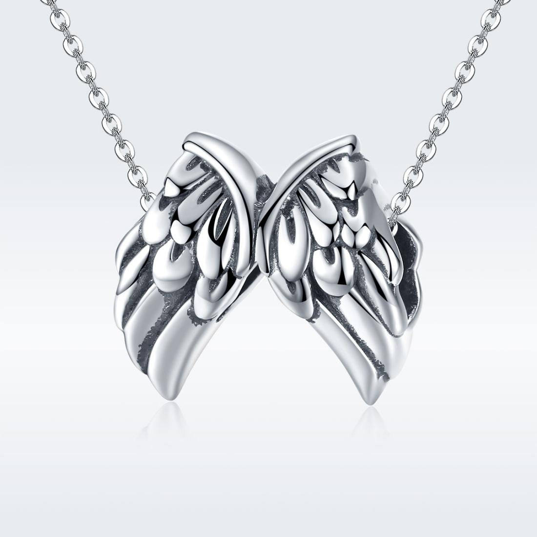 925 Sterling Silver Angel Wing Beads For Diy Bracelet Bead+Chain Style - Bead + Chain
