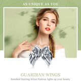 925 Sterling Silver Angel Wing Beads For Diy Bracelet Bead+Chain Style - Bead + Chain - Top-Down View