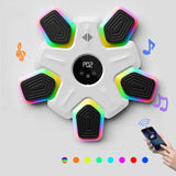 Bluetooth Music Boxing Machine - 4 Modes 9 Speeds Colourful Lights - With Kids Golves White - Extra Image