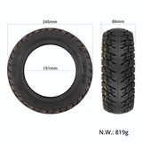 10x3.0 Ulip Electric Scooter Tire for Dualtron Zero 10x - Off-road Thickened Tubeless - 10 Inch - With Gas Nozzle - Top-Down View