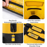 Waterproof Bag For Outdoor Water Activities 20L Khaki - 20L Yellow - Low Angle