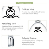 925 Sterling Silver Guardian Angel Necklace & Bracelet Charm - 45-Degree Angle