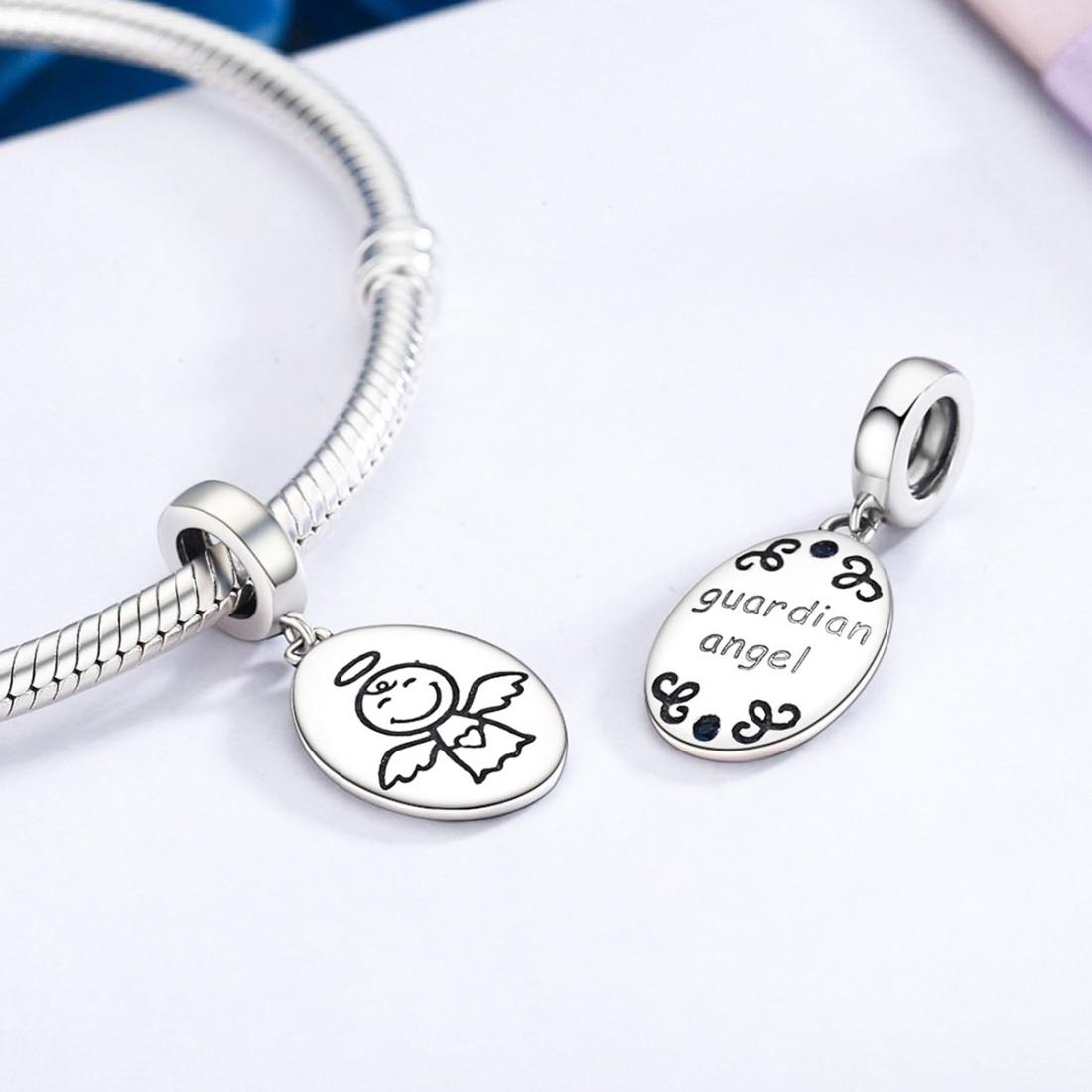 925 Sterling Silver Guardian Angel Necklace & Bracelet Charm