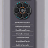 Adjustable 9-Speed Bluetooth Music Boxing Machine With Lights - Black - Light Gray - Rear View