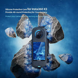 Amagisn Silicone Protective Cover for Insta360 X3 Body - Body+Lens Case (Blue)