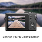 3.0 Hd Children's Digital Camera with 48mp and 3 Screen - Pink - Side View