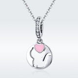 925 Sterling Silver Cat Pendant For Diy Bracelets & Necklaces Style - Pendent + Chain - Side View