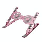 Foldable Laptop Cooling Stand with Ambient Light - Pink - Front View