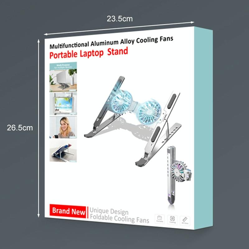 Foldable Laptop Cooling Stand with Ambient Light - Pink