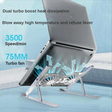 Foldable Laptop Cooling Stand with Ambient Light - Pink