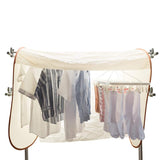Beige Outdoor Clothes Drying Cover - Dustproof Rainproof Sun Protection - Lengthen Beige - Side View