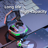 Low Latency Wireless Bluetooth Game Earphones with Colourful Lights - Non-Digital Display - Side View