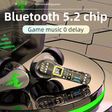 Low Latency Wireless Bluetooth Game Earphones with Colourful Lights - Non-Digital Display - Top-Down View