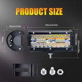 7 Inch 15W 3 Row Car Led Strip Light Working Refit Off - Road Vehicle Lamp Roof Strip Light With Yellow White Flash - Side View