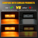 7 Inch 15W 3 Row Car Led Strip Light Working Refit Off - Road Vehicle Lamp Roof Strip Light With Yellow White Flash - Rear View