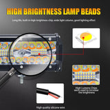 7 Inch 15W 3 Row Car Led Strip Light Working Refit Off - Road Vehicle Lamp Roof Strip Light With Yellow White Flash - Extra Image