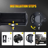 7 Inch 15W 3 Row Car Led Strip Light Working Refit Off - Road Vehicle Lamp Roof Strip Light With Yellow White Flash - Extra Image