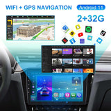 10 Inch Car Android Navigation Screen With Carplay - 2 + 64G Standard + 4Lights Camera - 45-Degree Angle