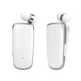 Wireless Bluetooth In-ear Earphone with Vibrating Alert and Hands-free Clip - White - Front View