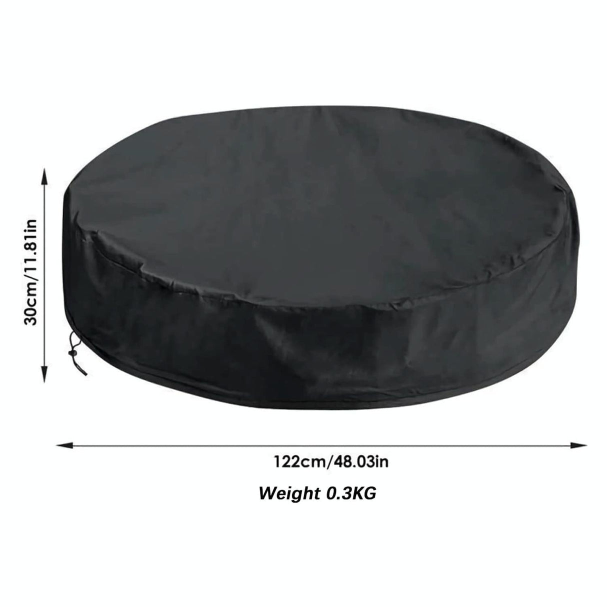 Round Foldable Pool Cover - Dustproof & Sunscreen - 122x30cm - Black / Silver