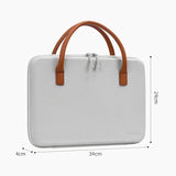 Waterproof Leather Computer Bag - Multifunctional Navy Blue - Top-Down View