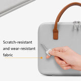 Waterproof Leather Computer Bag - Multifunctional Navy Blue - Rear View