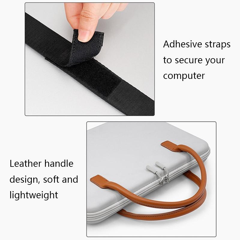 Waterproof Leather Computer Bag - Multifunctional Navy Blue
