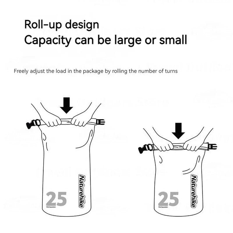 Waterproof Rafting Bag Dry Wet Separate Shoulder Pack For Outdoor Swimming 10L Green - 15L White