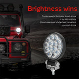 9.8W 10 - 30V Dc 6000K 3 Inch 14 Leds Circle Offroad Truck Car Driving Light Work Light Spotlight Fog Light - Extra Image
