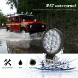 9.8W 10 - 30V Dc 6000K 3 Inch 14 Leds Circle Offroad Truck Car Driving Light Work Light Spotlight Fog Light - Extra Image