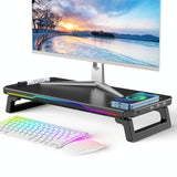 Usb Monitor Stand Riser with Type-c Ports - Wireless Charging  Black