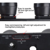 Adjustable Focus Fishing Binoculars - 3x28 with Glass Type and Zippered Case - Top-Down View