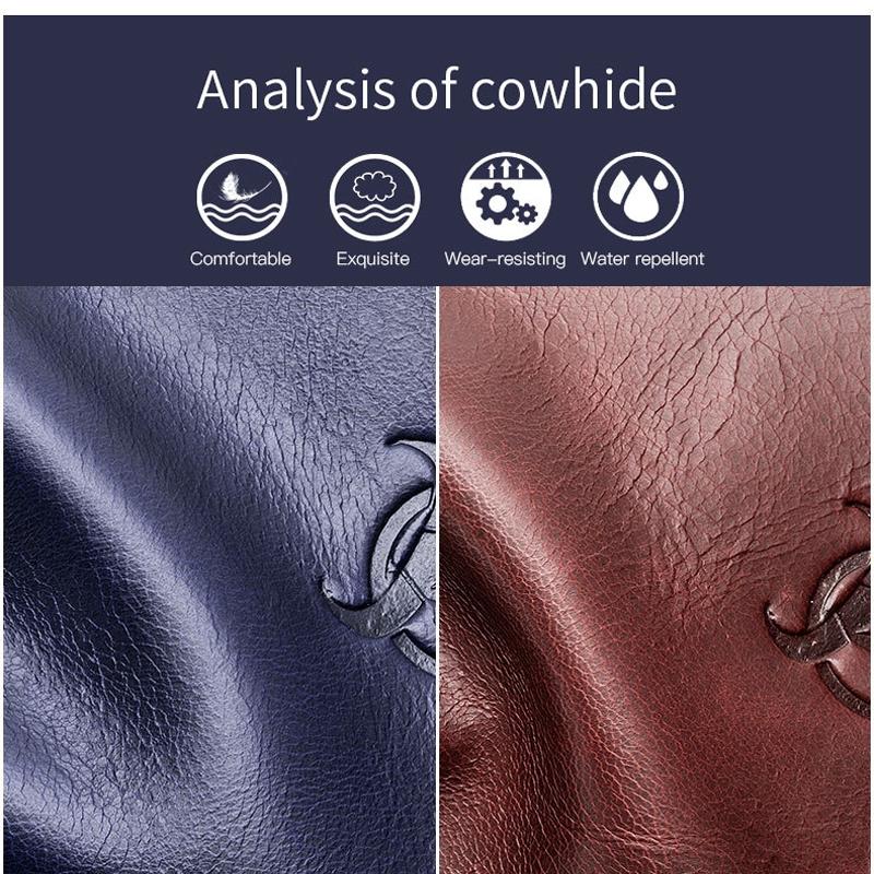 Blue Black Leather Men Chest Bag Casual Shoulder Bag