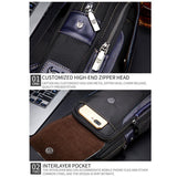 Blue Black Leather Men Chest Bag Casual Shoulder Bag - Rear View