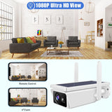 Solar-Powered 1080P Wifi Security Camera With Night Vision And Two-Way Audio - 45-Degree Angle