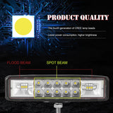 2 Pcs Car 6 Inch Dual - Row Mixed Light Strip Lamp Floodlight & Spotlight Work Light - Low Angle