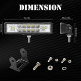 2 Pcs Car 6 Inch Dual - Row Mixed Light Strip Lamp Floodlight & Spotlight Work Light - Extra Image
