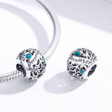 925 Sterling Silver Diy Birthstone Bracelet & Necklace Set December Style - December - Top-Down View