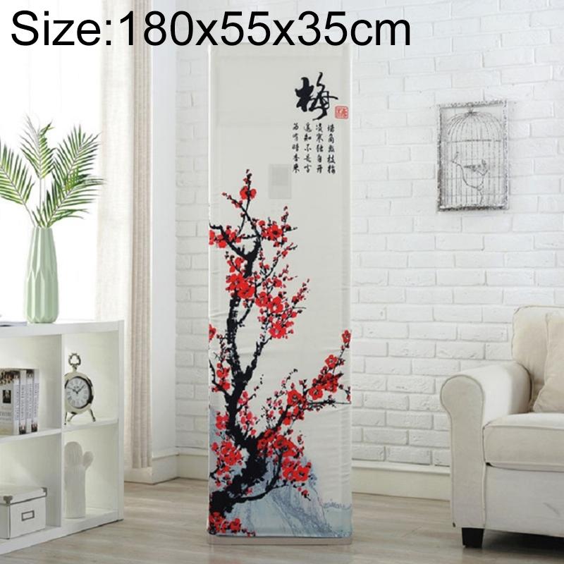 180x55x35cm All-inclusive Vertical Cabinet Air Conditioning Dust Cover - Red Plum Fabric