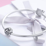 925 Sterling Silver 26 English Letter Beads For Diy Bracelets & Necklaces Style - L - Rear View