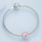 925 Sterling Silver Purple Rose Beads For Diy Accessories - 45-Degree Angle